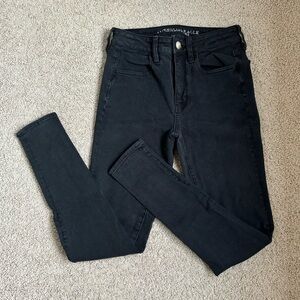 american eagle black hi rise super stretch skinny jeggings